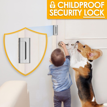 Aluminium Door Locks (2 Pack) - 800 lbs Withstand Force for Inward Swinging Doors, 3.1"l x 2.6"w x 1.3"h Reinforcement Locks, 4 Screws for Unauthorized Entry Prevention, Easy Installation