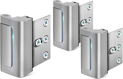 Aluminium Door Locks (2 Pack) - 800 lbs Withstand Force for Inward Swinging Doors, 3.1"l x 2.6"w x 1.3"h Reinforcement Locks, 4 Screws for Unauthorized Entry Prevention, Easy Installation